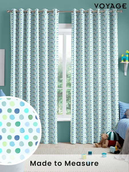Voyage Lagoon Kids Dotty Made To Measure Curtains (C65444) | £100