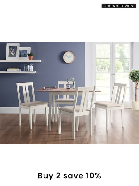 Julian Bowen Cream Rufford Two Tone Extendable 4 Seater Dining Set (C66007) | £495