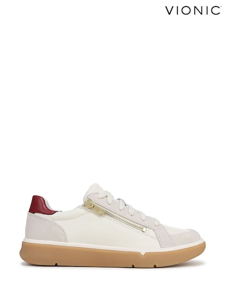 Cream - Vionic City Walk Axs Wide Fit Arch Support Trainers