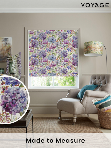 Voyage Grape Purple Hydrangea Made to Measure Roman Blind (C66209) | £89