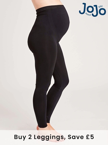 JoJo Maman Bébé Black Support Maternity Leggings (C66533) | £18.50