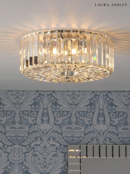 Laura Ashley Clear Fernhurst Three Light Ceiling Flush Light (C66711) | £180