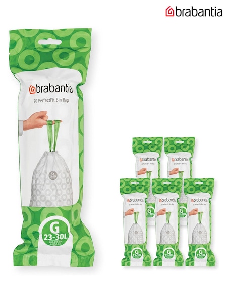 Brabantia White PerfectFit Bags Code G 23-30L 120 Bin Bags (C66998) | £31