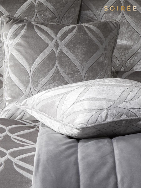 Soiree Silver Belfort Jacquard Cushion (C67184) | £16