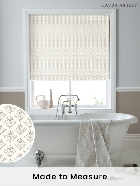 Laura Ashley Grey Lady Fern Made To Measure Roman Blinds (C67212) | £84