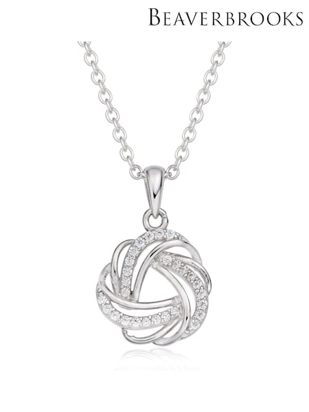 Beaverbrooks Sterling Silver Cubic Zirconia Knot Pendant (C68198) | £60