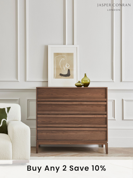 Jasper Conran London Brown 4 Drawer Belgrave Walnut Chest of Drawers (C68667) | £899