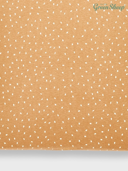 The Little Green Sheep Orange Organic Rice Print Crib Fitted Sheet (C68793) | £18