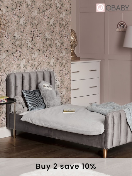 Obaby Velvet Grey Gatsby Single Bed (C69018) | £480