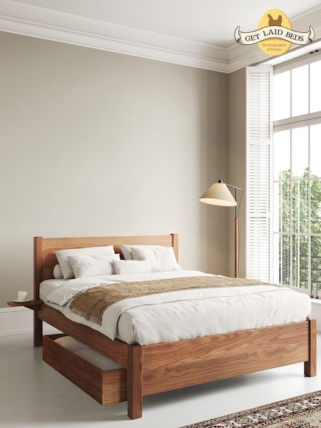 Get Laid Beds Oak Oxford Square Leg Solid Wood Bed Combo (C69107) | £1,245 - £1,650