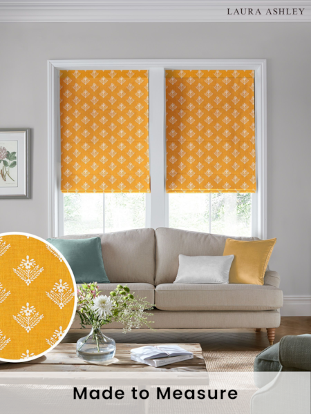 Laura Ashley Yellow Lady Fern Made To Measure Roman Blinds (C70645) | £99