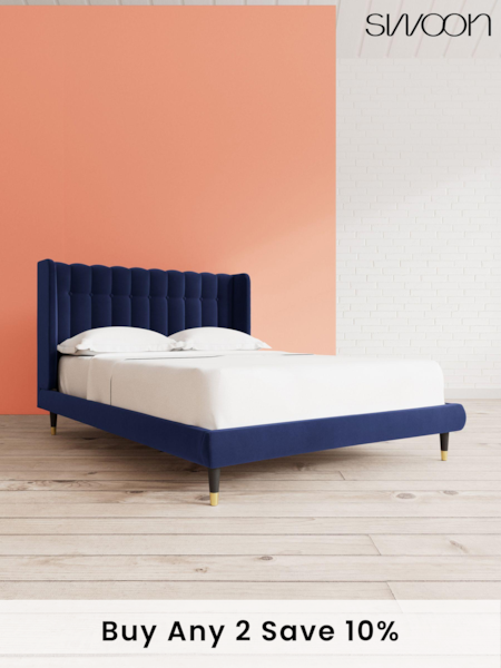 Swoon Easy Velvet Ink Blue Kipling Bed (C72918) | £989 - £1,099