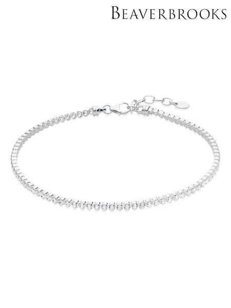 Beaverbrooks Sterling Silver Cubic Zirconia Anklet (C73351) | £85
