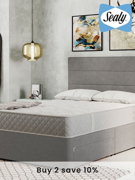 Sealy Silver Fox Advantage Waltham PostureTech Mattress and 4 Drawer Storage Divan Base Set (C73432) | £800 - £1,390