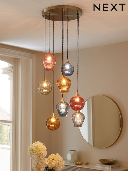 Multi Hampton Cluster Pendant 8 Light Ceiling Light (C73649) | £180