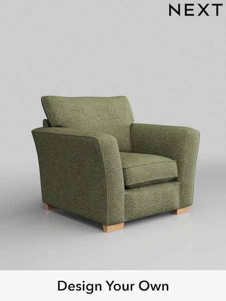 Chunky Boucle Easy Clean/Mid Green Heath Highback (C73657) | £750