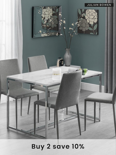Julian Bowen White Scala Marble Effect 4 Seater Dining Table (C73943) | £340