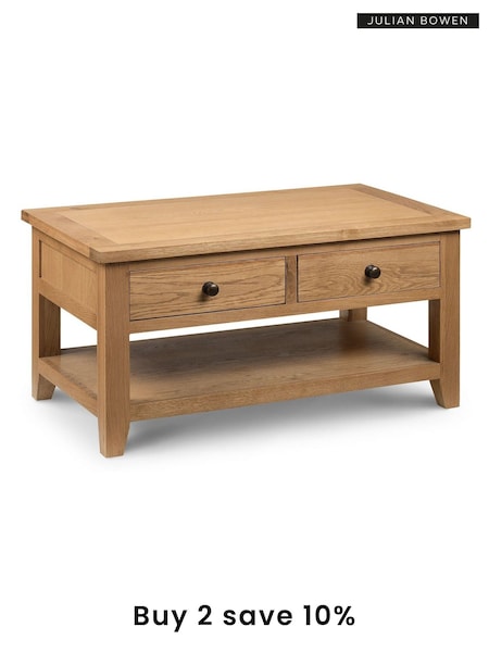 Julian Bowen Brown Astoria Solid Oak Coffee Table (C74115) | £390