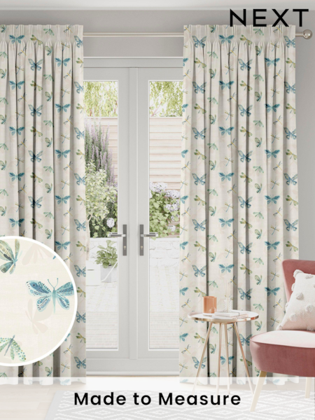 Spa Blue Olli Made To Measure 100% Cotton Curtains (C74193) | £100