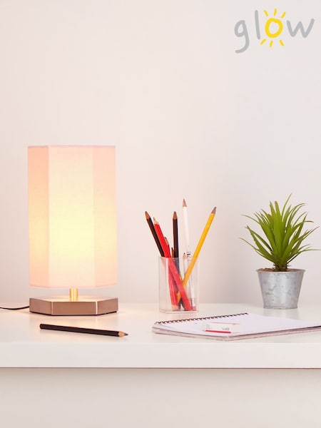 glow Pink Hexagon Table Lamp (C74524) | £20