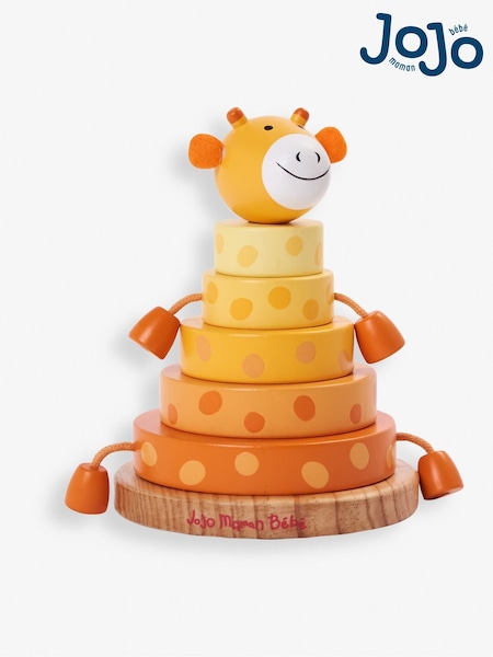 JoJo Maman Bébé Orange Giraffe Wooden Stacker (C75644) | £18