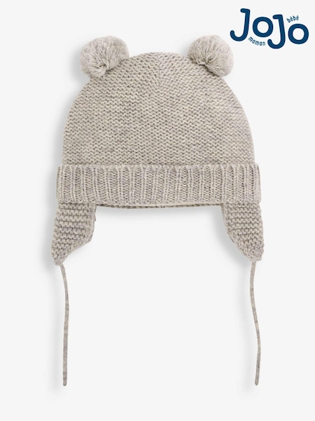 JoJo Maman Bébé Marl Grey Cosy Pom Pom Hat (C75998) | £14.50