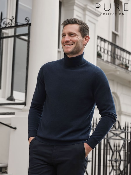Pure Collection Mens Cashmere Roll Neck Sweater (C76055) | £165