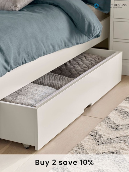 Bentley Designs White Ashby Under Bed Storage Drawer (C76457) | £150