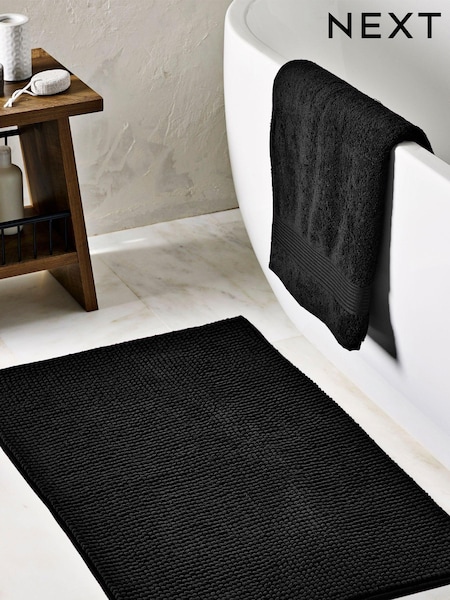 Black Bobble Bath Mat (C76652) | £10