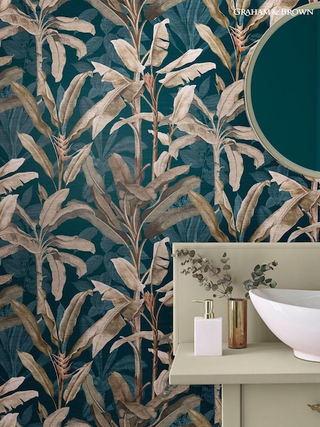 Graham & Brown Blue Borneo 10M Wallpaper (C76770) | £85