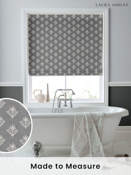 Laura Ashley Grey Lady Fern Made To Measure Roman Blinds (C76799) | £99