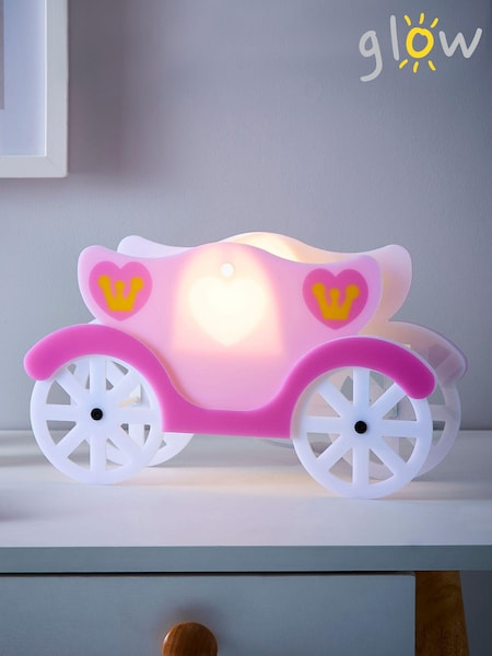 glow Pink Princess Carriage Table Lamp (C76932) | £65