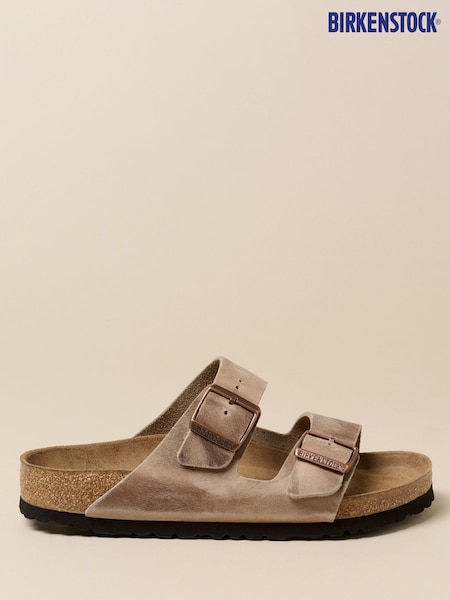Birkenstock Brown Arziona Oiled Leather Tobacco Sandals (C77098) | £115
