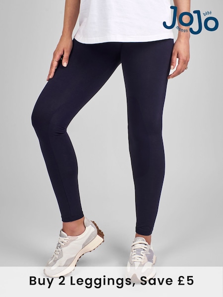 JoJo Maman Bébé Navy Blue Cotton Rich Maternity Leggings (C77754) | £22.50