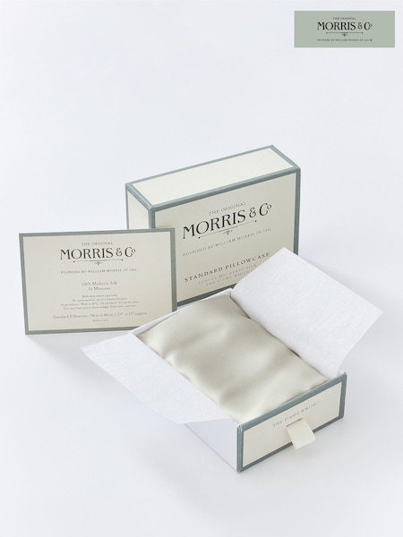 Morris & Co Cream Ivory Mulberry Silk Housewife Pillowcase (C78426) | £65