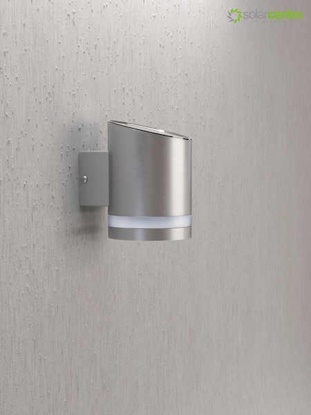 SolarCentre Silver Truro Solar Outdoor Wall Light (C79369) | £25