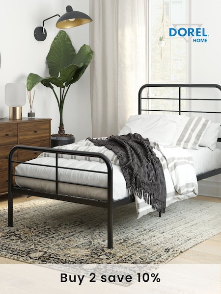 Dorel Home Black Europe Millie Metal Bed (C79504) | £170 - £205