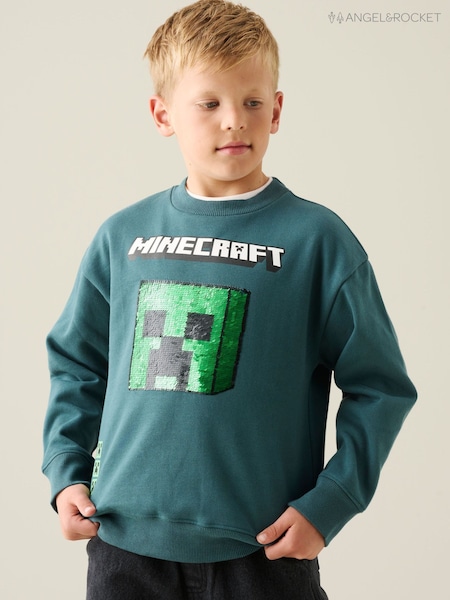 Green - Angel & Rocket Minecraft Sweatshirt