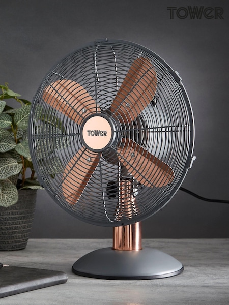 Tower Grey 12 Inch Metal Desk Fan (C80052) | £45
