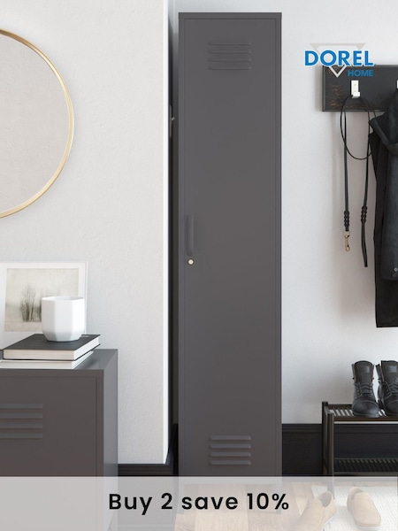 Dorel Home Grey Europe Bradford Single Metal Storage Cabinet (C81095) | £225
