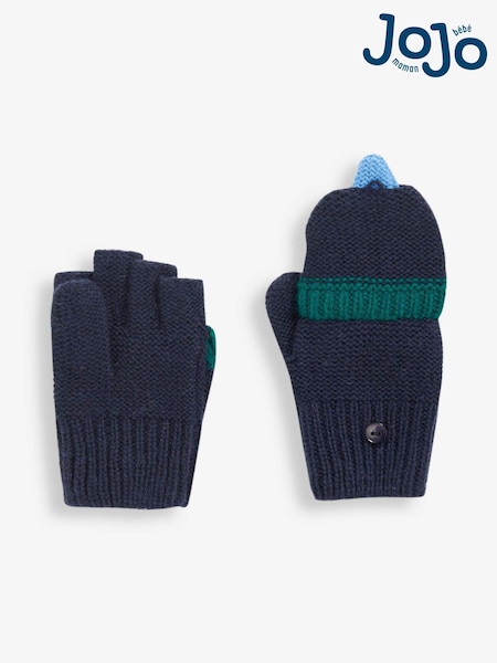 JoJo Maman Bébé Navy Blue Dino Gloves (C81256) | £15.50