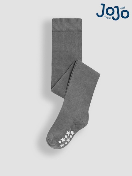 JoJo Maman Bébé Dark Grey Cotton Rich Plain Tights (C81449) | £9.50