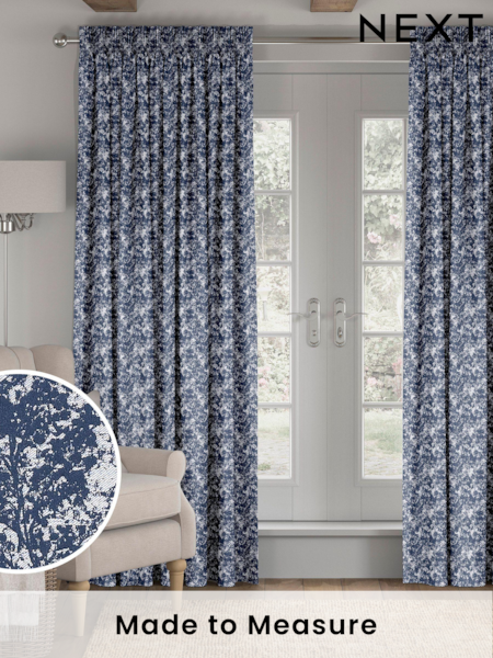 Indigo Blue Evin Made To Measure Curtains (C81602) | £100