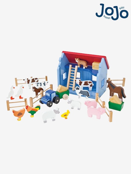 JoJo Maman Bébé Wooden Farm Set (C81617) | £36