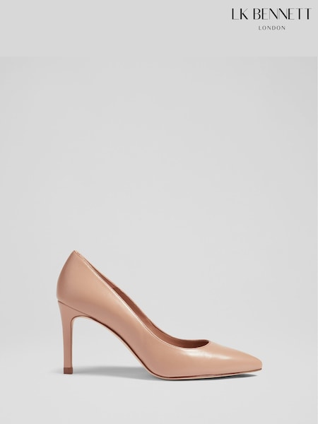 LK Bennett Natural Floret Leather Pointed Court Shoes (C81800) | £199