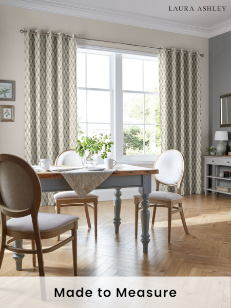 Laura Ashley Silver Saron Made To Measure Curtains (C81886) | £91