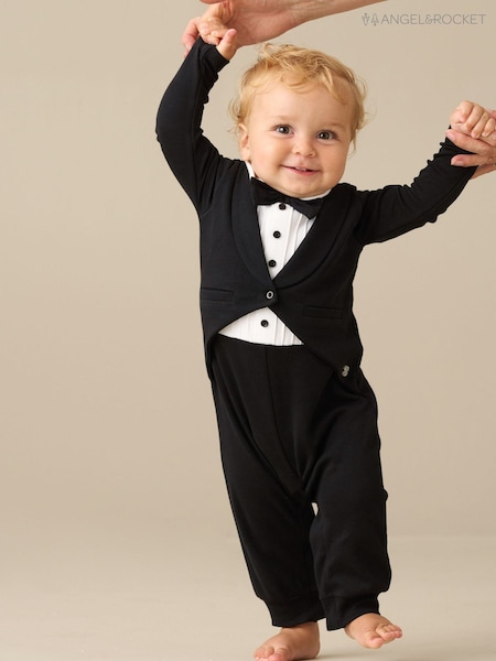Black - Angel & Rocket Stanley Tuxedo Romper