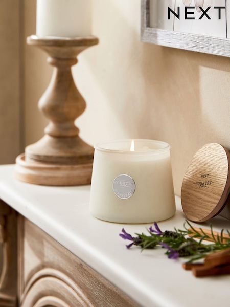 White Country Luxe Spa Retreat Lavender and Geranium Single Wick Scented Candle (C82333) | £12