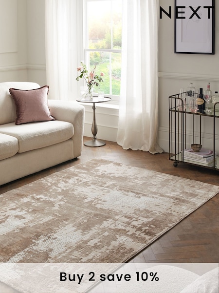 Champagne Gold Mica Abstract Rug (C82650) | £60 - £420