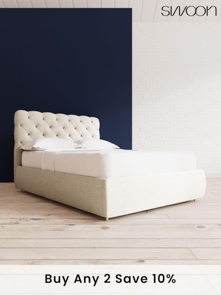 Swoon Houseweave Natural Chalk Burbage Divan Bed (C82707) | £1,169 - £1,259